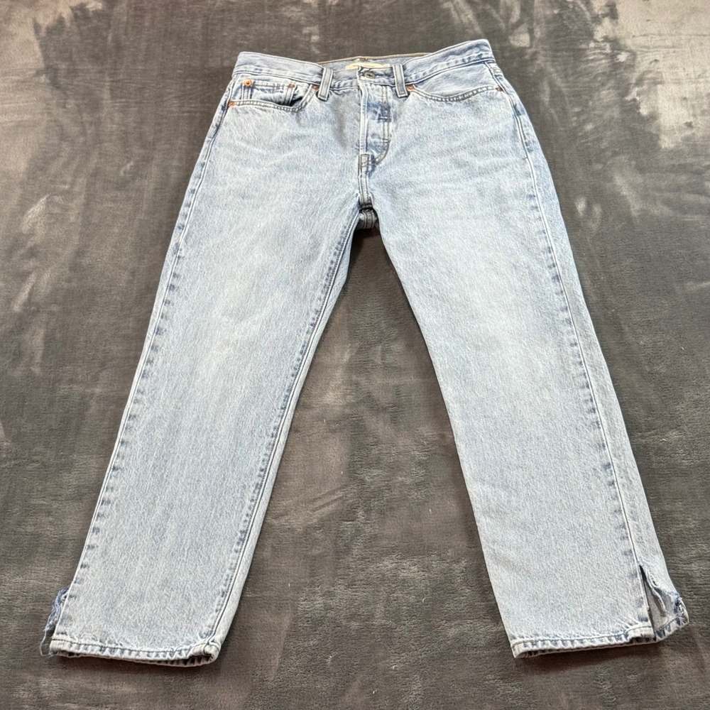 Levis Premium Wedgie Straight Jeans Light Wash High Rise Button‎ Fly Size 27